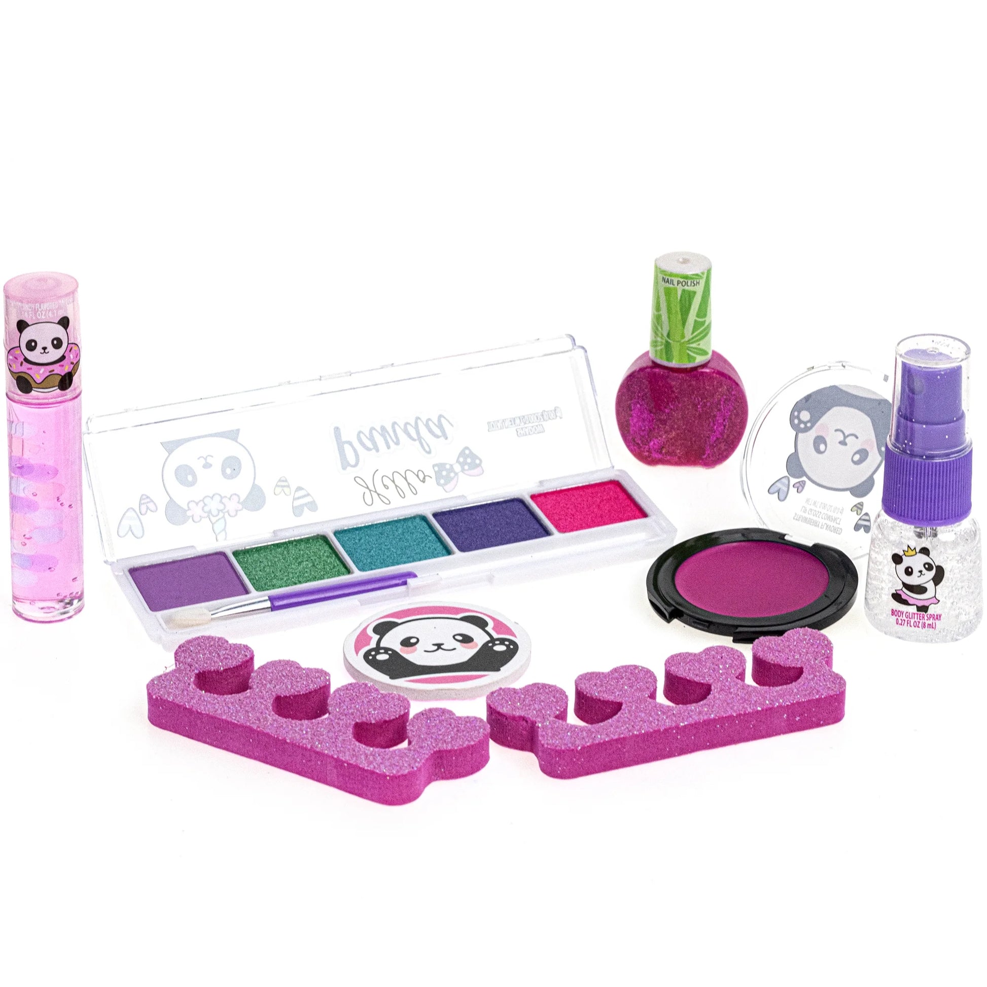 Townley Girl Panda Makeup Set, 7 Pieces, Gray, for Child Ages 3+