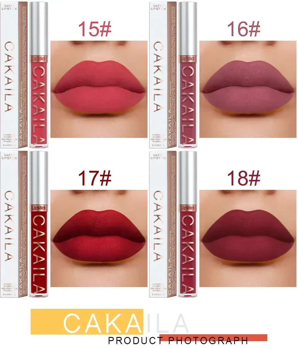 18 Color Lipstick Matte Waterproof Long-Lasting Lipgloss Velvet Matte Lipstick Lip Gloss Liquid Lip Silky Texture Lips Cosmetics