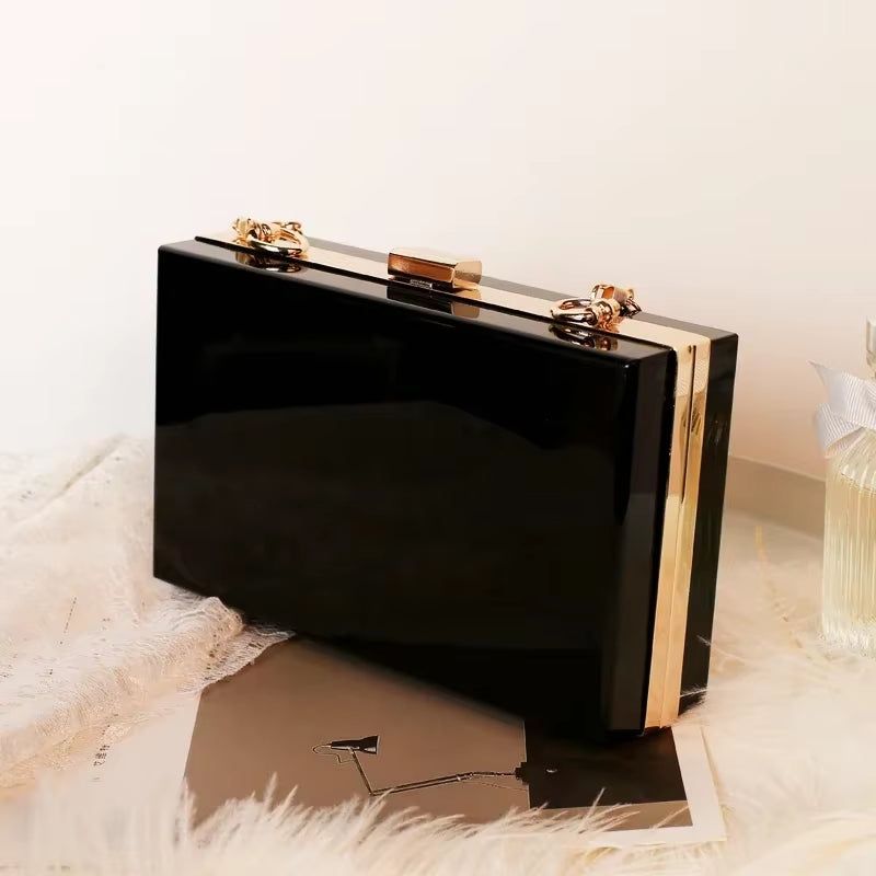 New Acrylic Transparent Women Clutch Bag Chain Luxury Brand Women Messenger Bag Evening Bags Handbag Chain Shoulder Bag