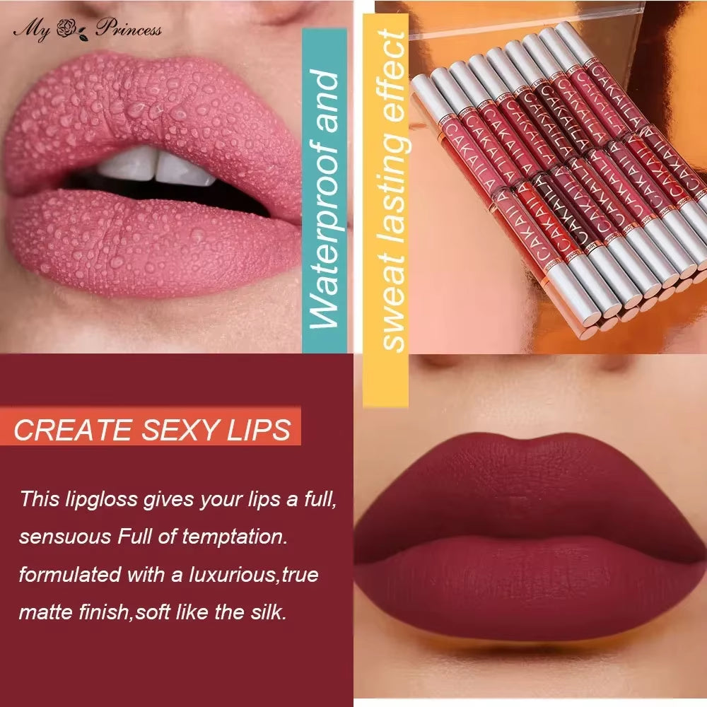 18 Color Lipstick Matte Waterproof Long-Lasting Lipgloss Velvet Matte Lipstick Lip Gloss Liquid Lip Silky Texture Lips Cosmetics