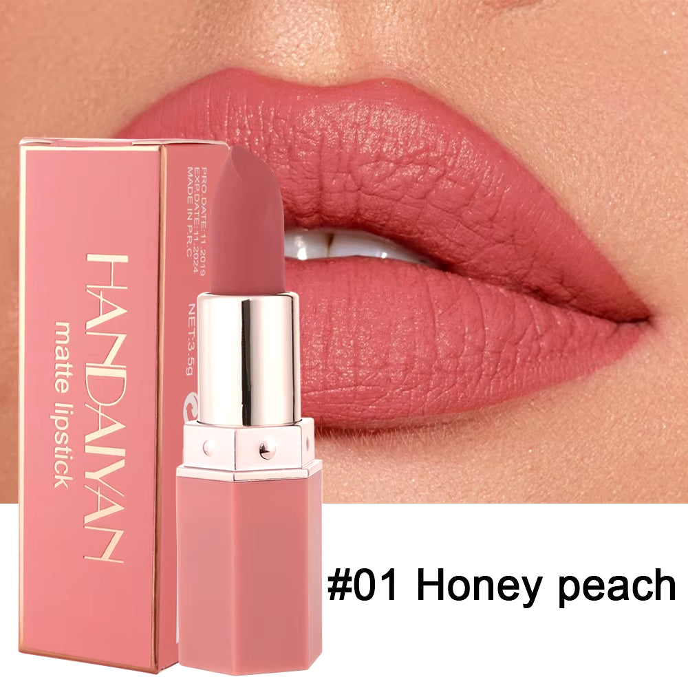 HANDAIYAN Velvet Matte Lipstick Lips Makeup Nude Lip Stick Make up Cosmetics Foggy Smooth Matt Tint Lip Balm Cream Pigment