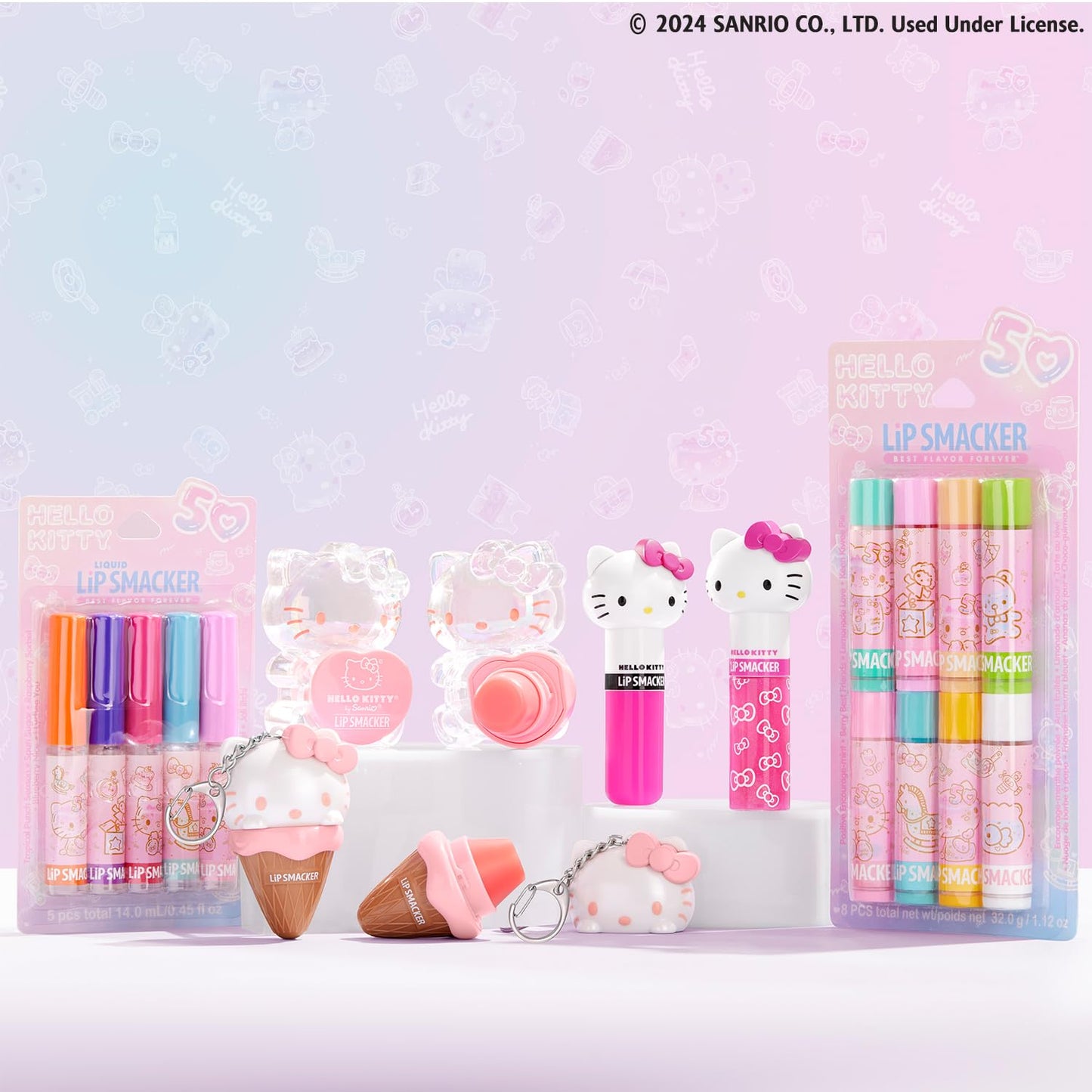 Hello Kitty 50Th Anniversary Lippy Pal Lip Gloss, Moisturizing, Sweet Silky Smooth Gliding Application - Kiwi