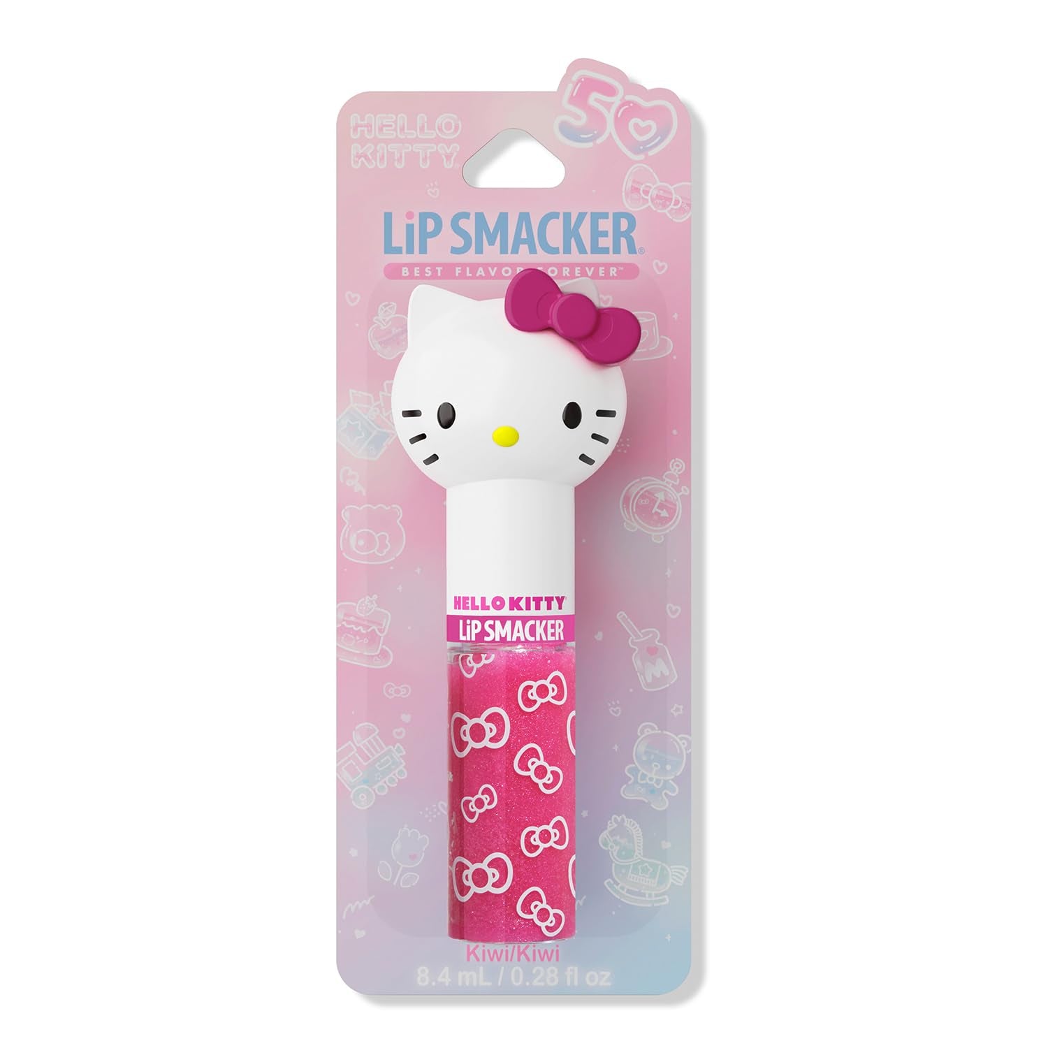 Hello Kitty 50Th Anniversary Lippy Pal Lip Gloss, Moisturizing, Sweet Silky Smooth Gliding Application - Kiwi