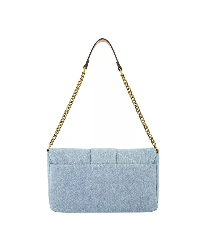 DENIM BRASS HARDWARE FLAP