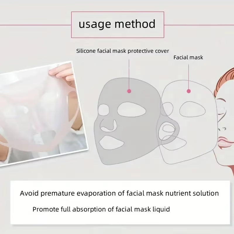 Silicone Mask for Nourishing Skin - Silicone Mask Cover Reusable, 3D Anti-Evaporation Face Sheet Mask Protective Case