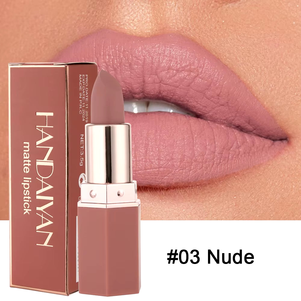 HANDAIYAN Velvet Matte Lipstick Lips Makeup Nude Lip Stick Make up Cosmetics Foggy Smooth Matt Tint Lip Balm Cream Pigment