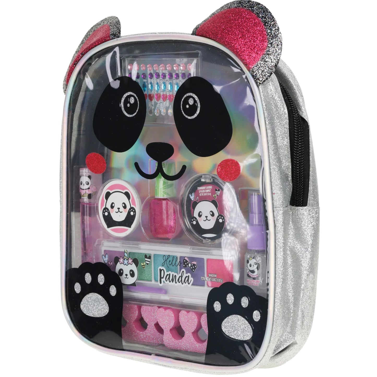 Townley Girl Panda Makeup Set, 7 Pieces, Gray, for Child Ages 3+