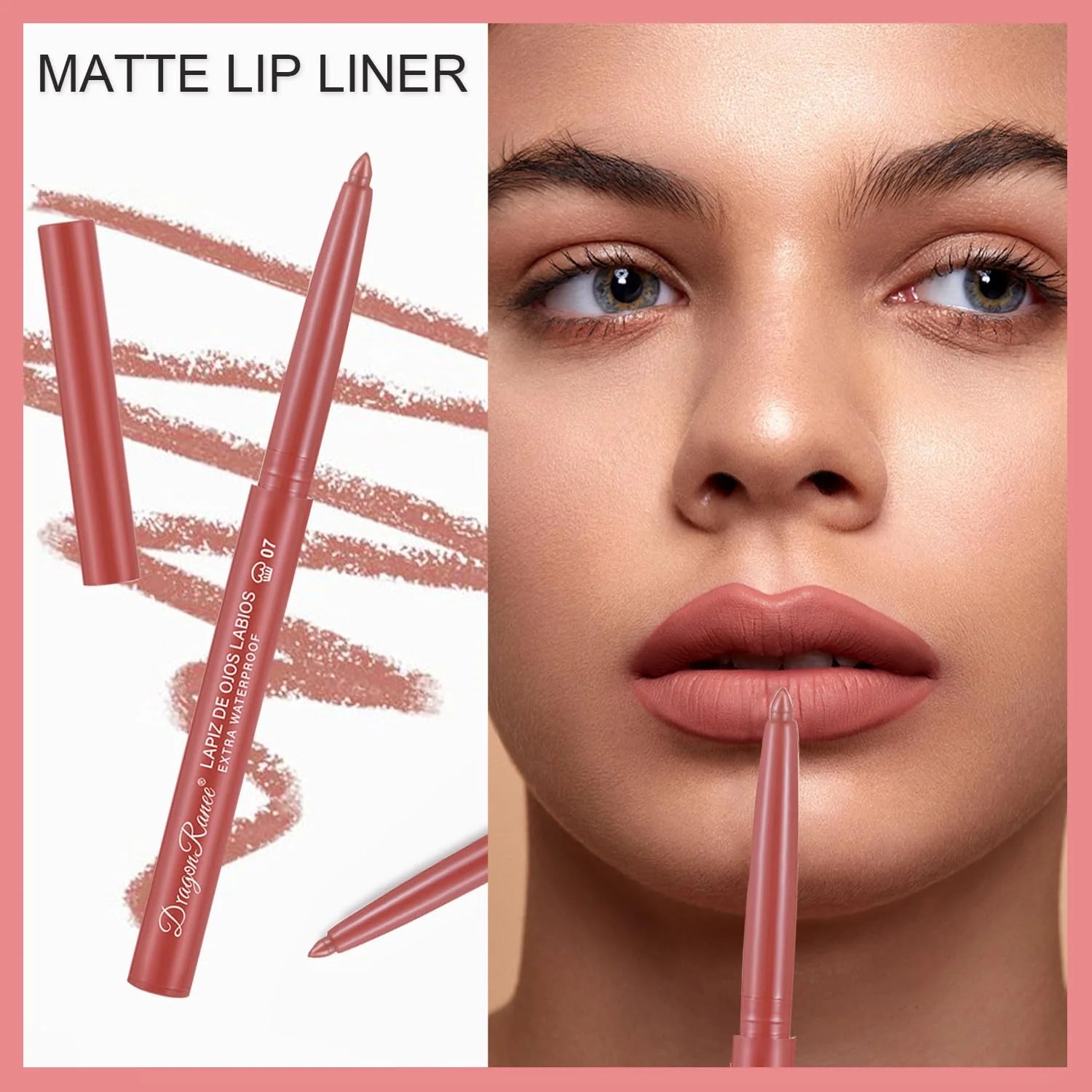 12 Colors Matte Retractable Lip Liner Pencil Set,High Pigment Velvet Nude Collection Makeup Waterproof Long Wear Lip Gloss,Slim Smooth Long Lasting Lip Liner for Women Beauty Makeup