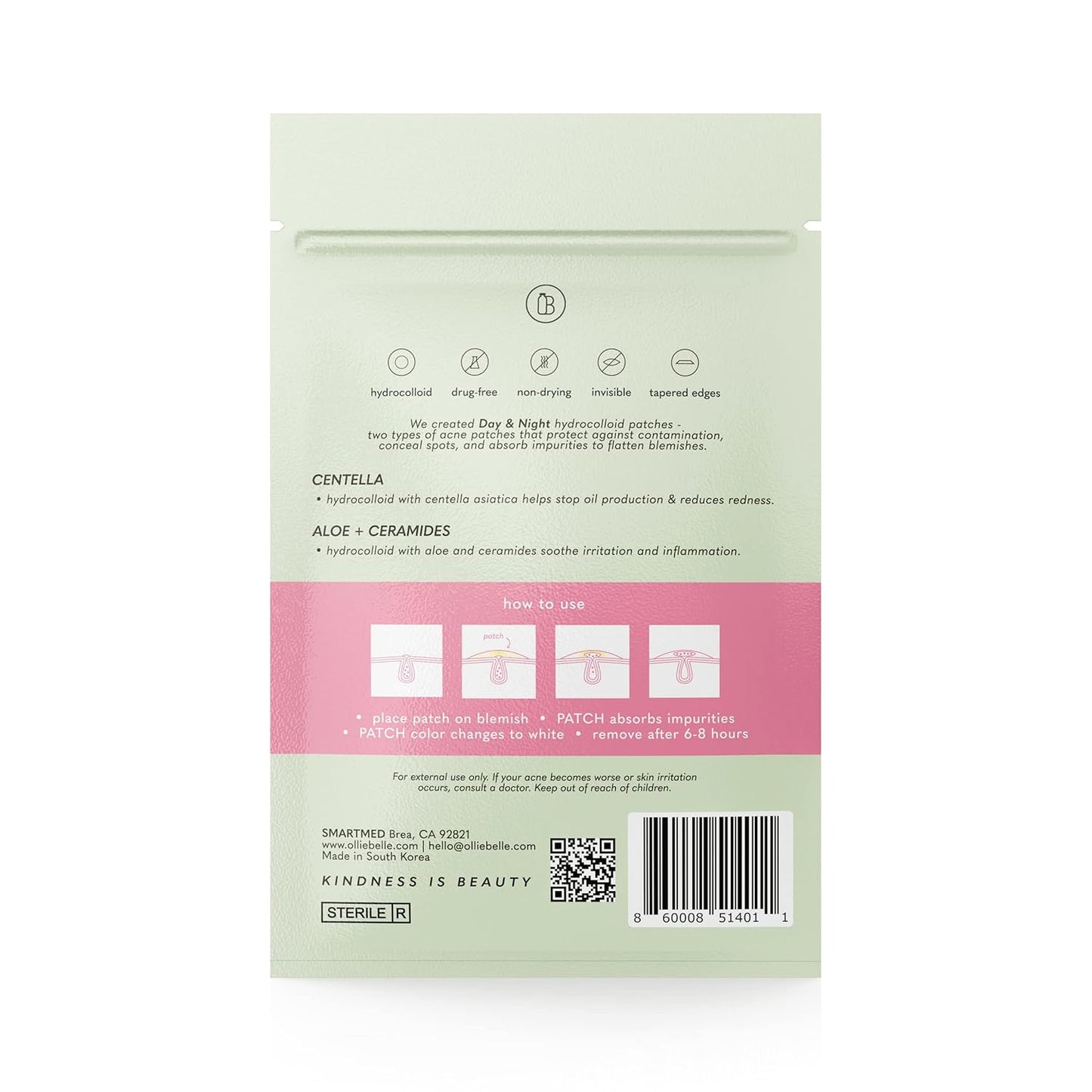 Cover Dot Ollie Belle Hydrocolloid Acne Patches with Salicylic Acid, Aloe & Centella Invisible Pimple Stickers Blemish Treatment