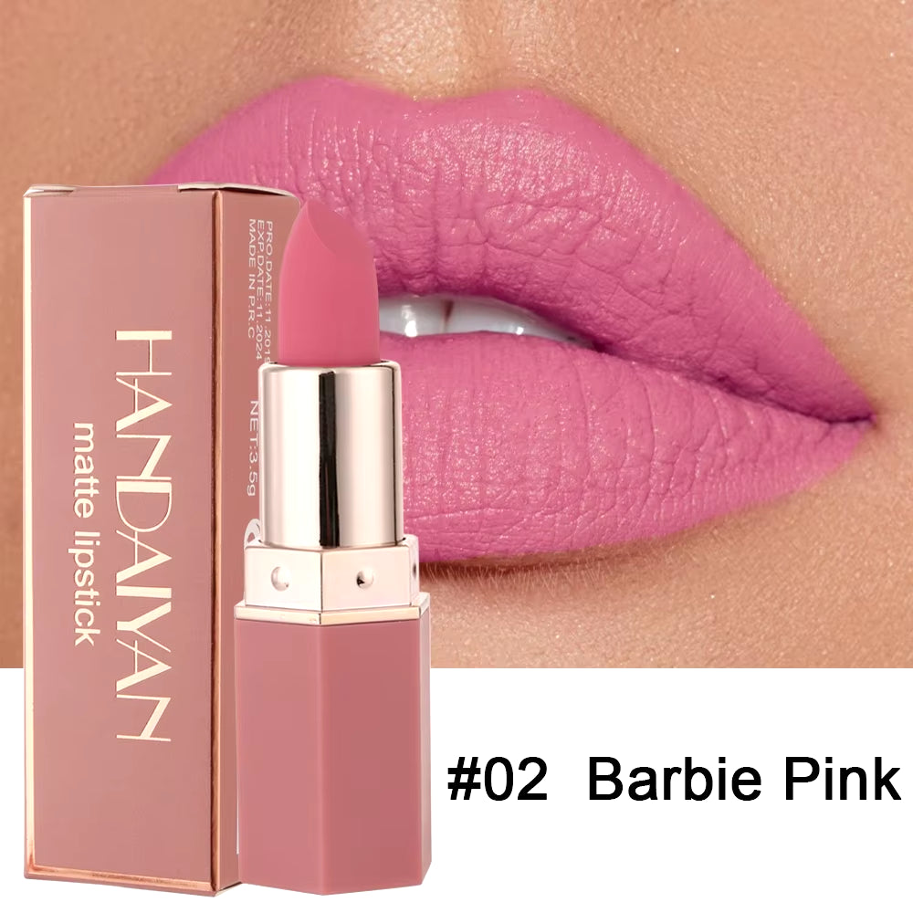 HANDAIYAN Velvet Matte Lipstick Lips Makeup Nude Lip Stick Make up Cosmetics Foggy Smooth Matt Tint Lip Balm Cream Pigment