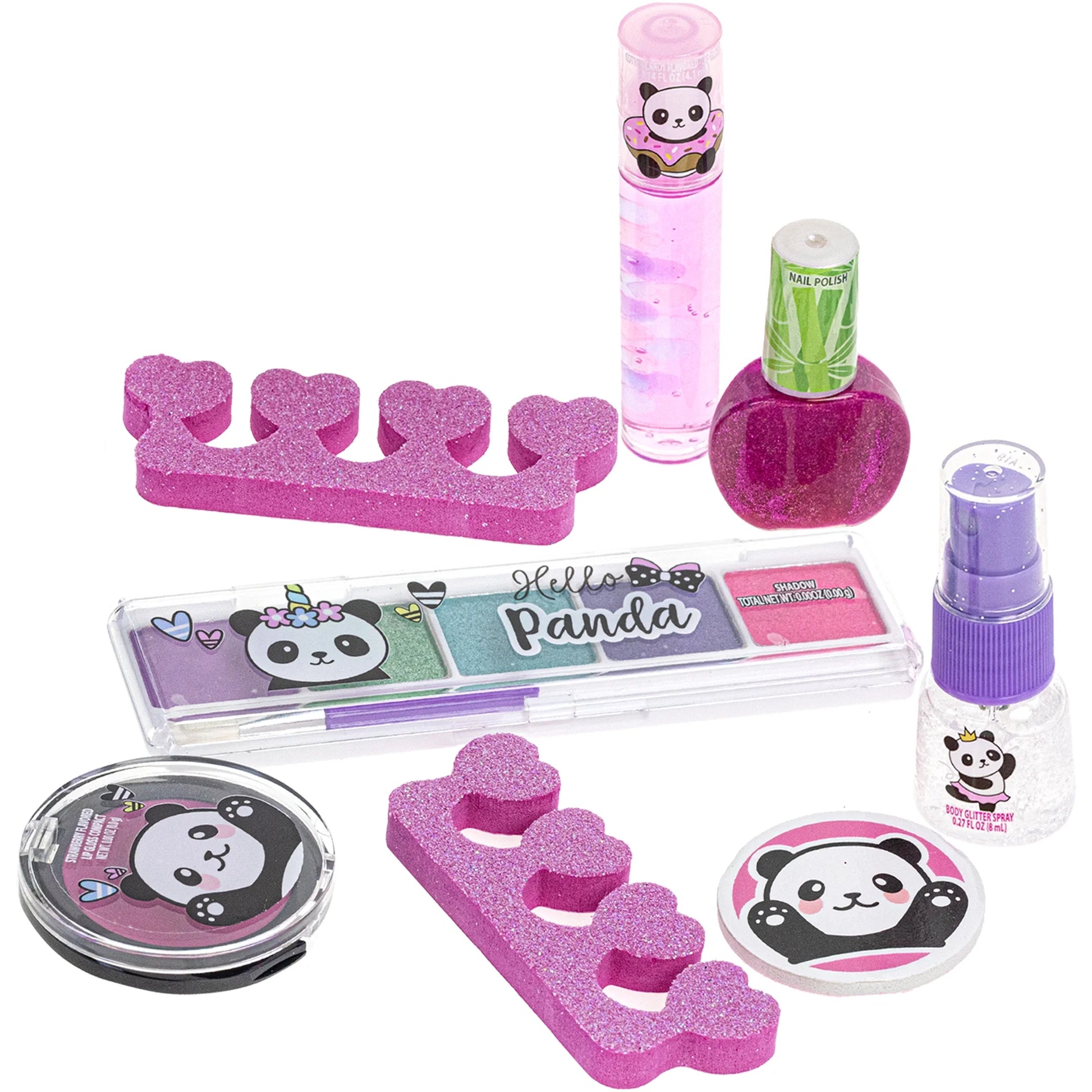 Townley Girl Panda Makeup Set, 7 Pieces, Gray, for Child Ages 3+