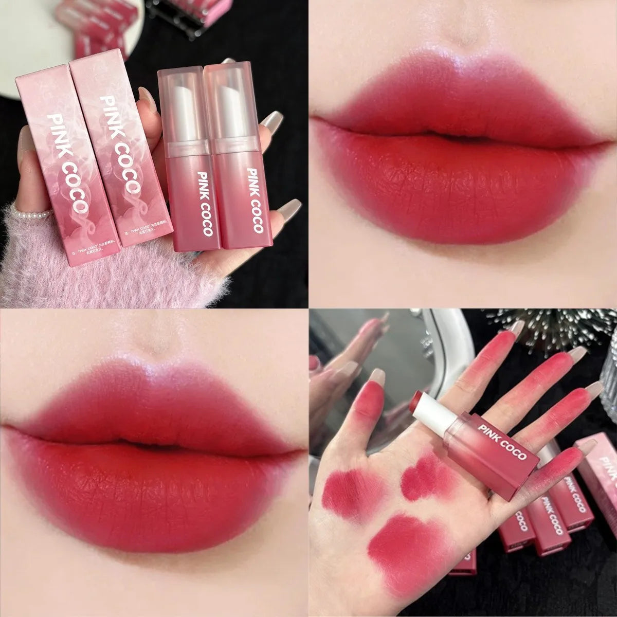 Velvet Matte Lipstick Moisturizing Waterproof Lasting Nude Peach Lip Tint Non-stick Cup Lip Gloss Red Lipstick Cosmetics Make Up