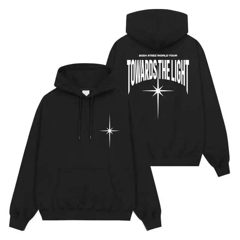 Kpop ATEEZ 2024 TOWARDS THE LIGHT WILL Men/Women Hoodie Long Sleeve Loose Casual Sweatshirt Couple Style Unisex Streetwear Top