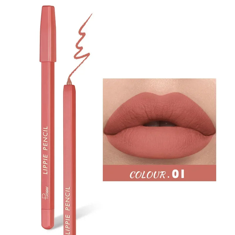 High Quality Velvet Matte Lipstick Pen Waterproof Non-sticky Lip Liner Make up Hooked Natural Outline Lipliner Lip Contour Pencil