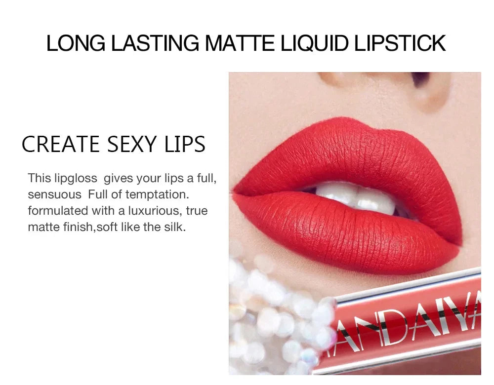 6 Pack Liquid Lipstick Set Make-up Waterproof Long lasting Cosmetics Matte Lipstick Lip Gloss Kit