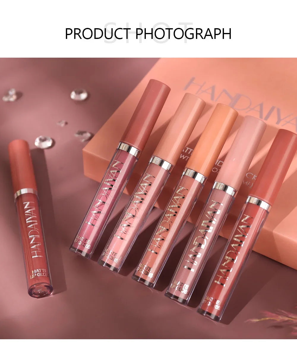 6 Pack Liquid Lipstick Set Make-up Waterproof Long lasting Cosmetics Matte Lipstick Lip Gloss Kit