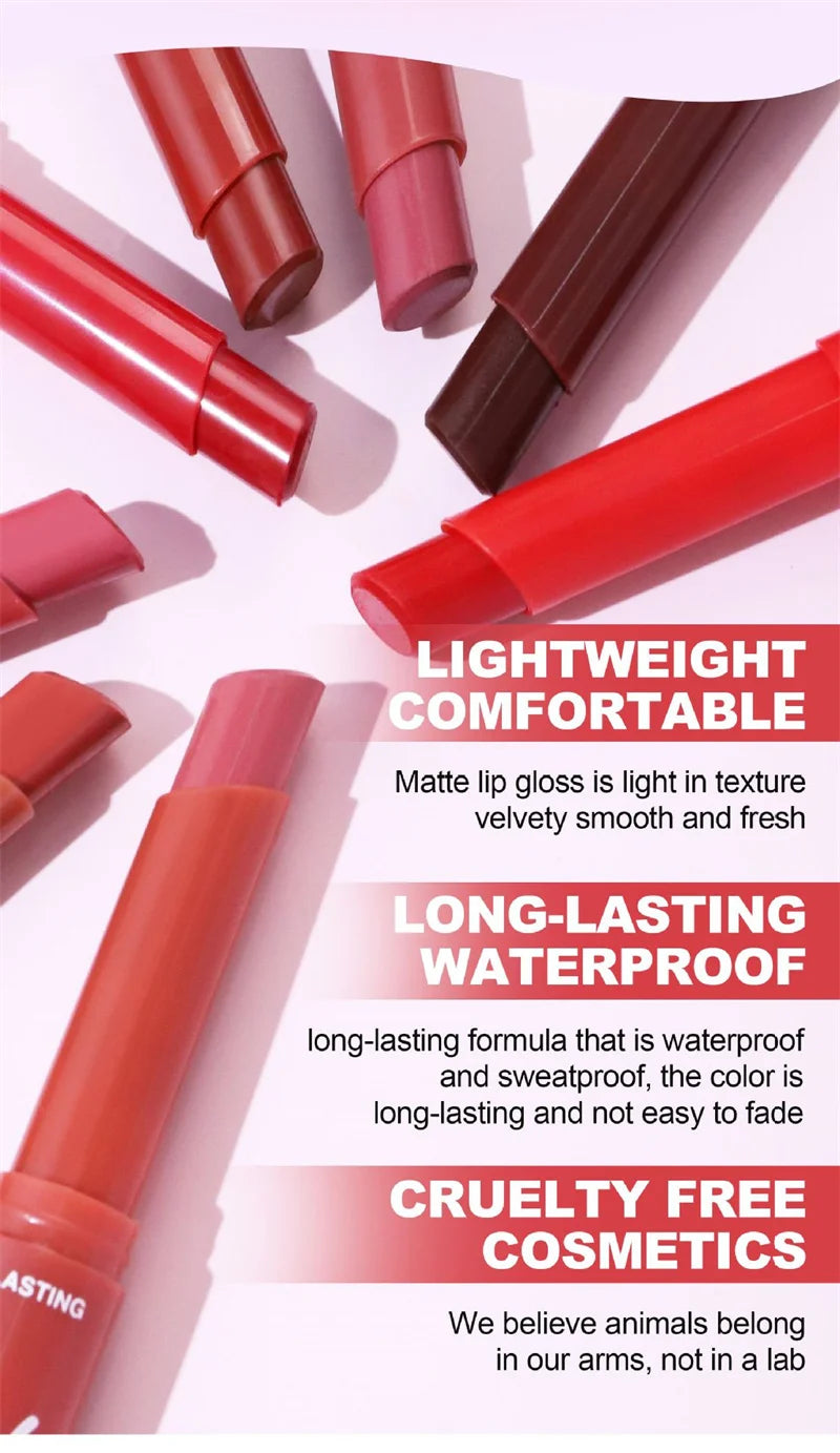 New 8 Colors Makeup Matte Lipstick Waterproof Long Lasting Lip Stick Sexy Red Pink Velvet Nude Lipsticks Make Up Woman Cosmetics