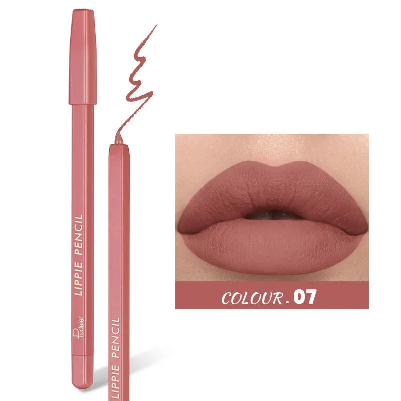 High Quality Velvet Matte Lipstick Pen Waterproof Non-sticky Lip Liner Make up Hooked Natural Outline Lipliner Lip Contour Pencil