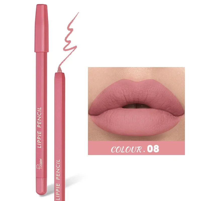 High Quality Velvet Matte Lipstick Pen Waterproof Non-sticky Lip Liner Make up Hooked Natural Outline Lipliner Lip Contour Pencil