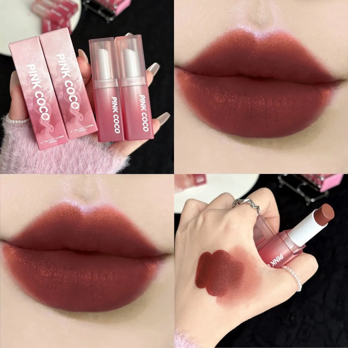 Velvet Matte Lipstick Moisturizing Waterproof Lasting Nude Peach Lip Tint Non-stick Cup Lip Gloss Red Lipstick Cosmetics Make Up