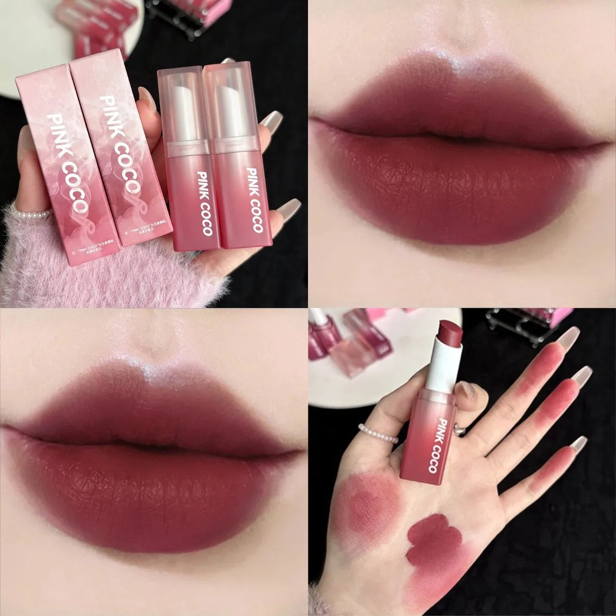 Velvet Matte Lipstick Moisturizing Waterproof Lasting Nude Peach Lip Tint Non-stick Cup Lip Gloss Red Lipstick Cosmetics Make Up