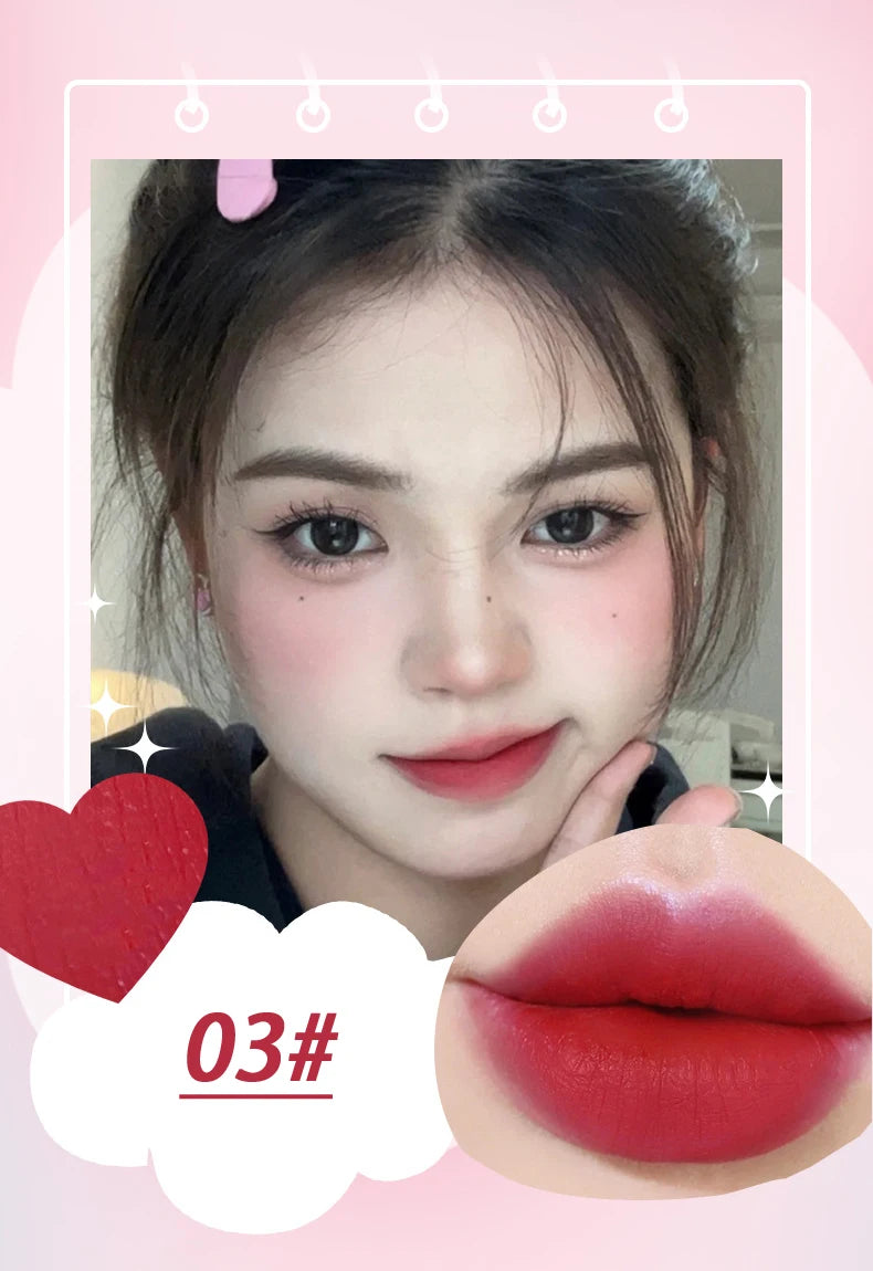 Velvet Matte Lipstick Moisturizing Waterproof Lasting Nude Peach Lip Tint Non-stick Cup Lip Gloss Red Lipstick Cosmetics Make Up