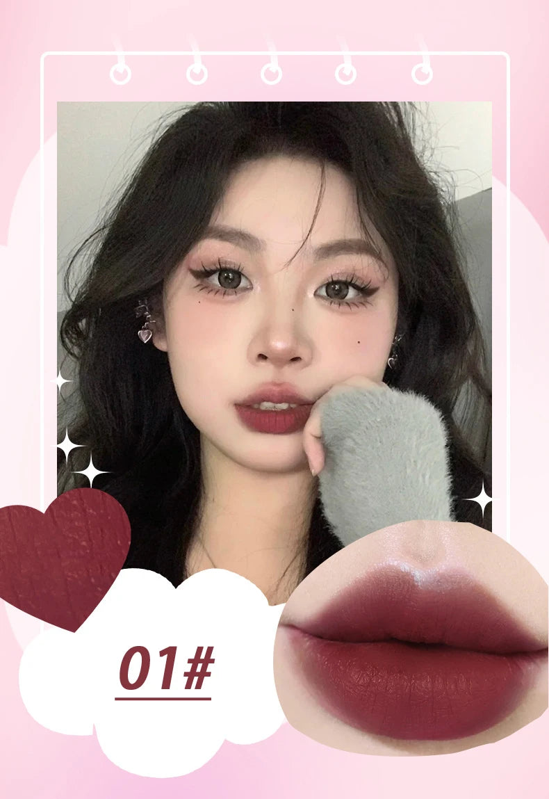 Velvet Matte Lipstick Moisturizing Waterproof Lasting Nude Peach Lip Tint Non-stick Cup Lip Gloss Red Lipstick Cosmetics Make Up