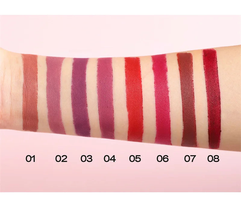 New 8 Colors Makeup Matte Lipstick Waterproof Long Lasting Lip Stick Sexy Red Pink Velvet Nude Lipsticks Make Up Woman Cosmetics