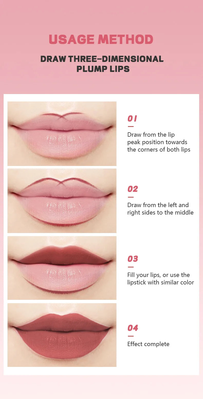 High Quality Velvet Matte Lipstick Pen Waterproof Non-sticky Lip Liner Make up Hooked Natural Outline Lipliner Lip Contour Pencil