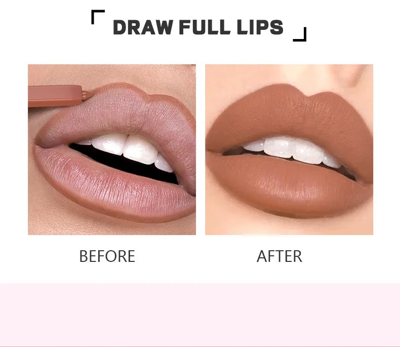 High Quality Velvet Matte Lipstick Pen Waterproof Non-sticky Lip Liner Make up Hooked Natural Outline Lipliner Lip Contour Pencil