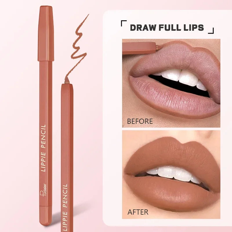 High Quality Velvet Matte Lipstick Pen Waterproof Non-sticky Lip Liner Make up Hooked Natural Outline Lipliner Lip Contour Pencil