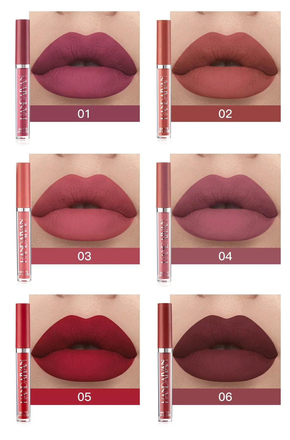 6 Pack Liquid Lipstick Set Make-up Waterproof Long lasting Cosmetics Matte Lipstick Lip Gloss Kit