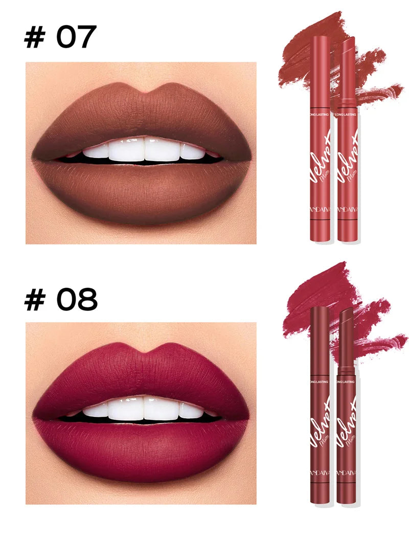 New 8 Colors Makeup Matte Lipstick Waterproof Long Lasting Lip Stick Sexy Red Pink Velvet Nude Lipsticks Make Up Woman Cosmetics