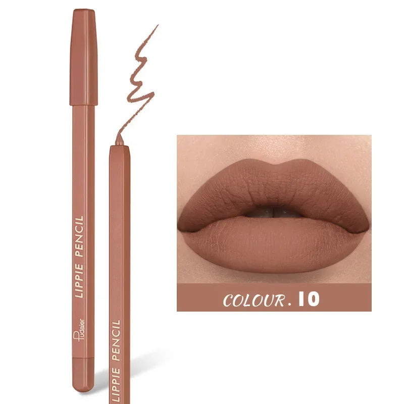 High Quality Velvet Matte Lipstick Pen Waterproof Non-sticky Lip Liner Make up Hooked Natural Outline Lipliner Lip Contour Pencil