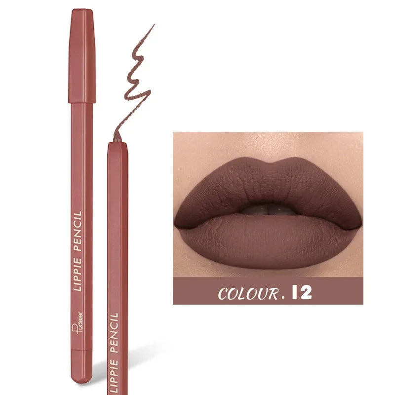 High Quality Velvet Matte Lipstick Pen Waterproof Non-sticky Lip Liner Make up Hooked Natural Outline Lipliner Lip Contour Pencil