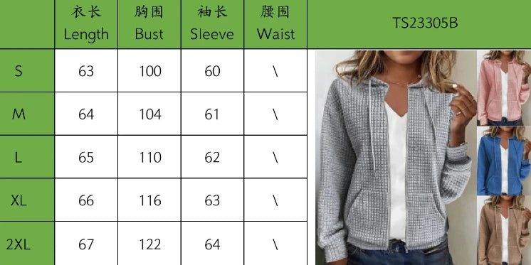 Women Hoodid 2023 Jacket Y2k Zipper Hooded Cardigan Tops Fashion Casual Long Sleeve Sweatshirt Coat Autumn Winter New Outer Wear