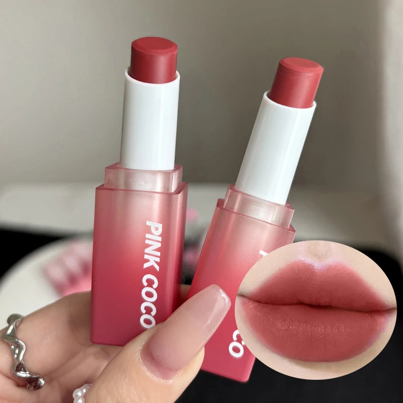 Velvet Matte Lipstick Moisturizing Waterproof Lasting Nude Peach Lip Tint Non-stick Cup Lip Gloss Red Lipstick Cosmetics Make Up