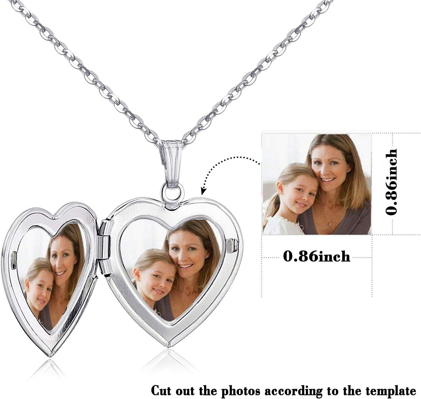 Locket Necklace That Holds Pictures "I Love You to the Moon and Back" Photo Memory Lockets Necklaces