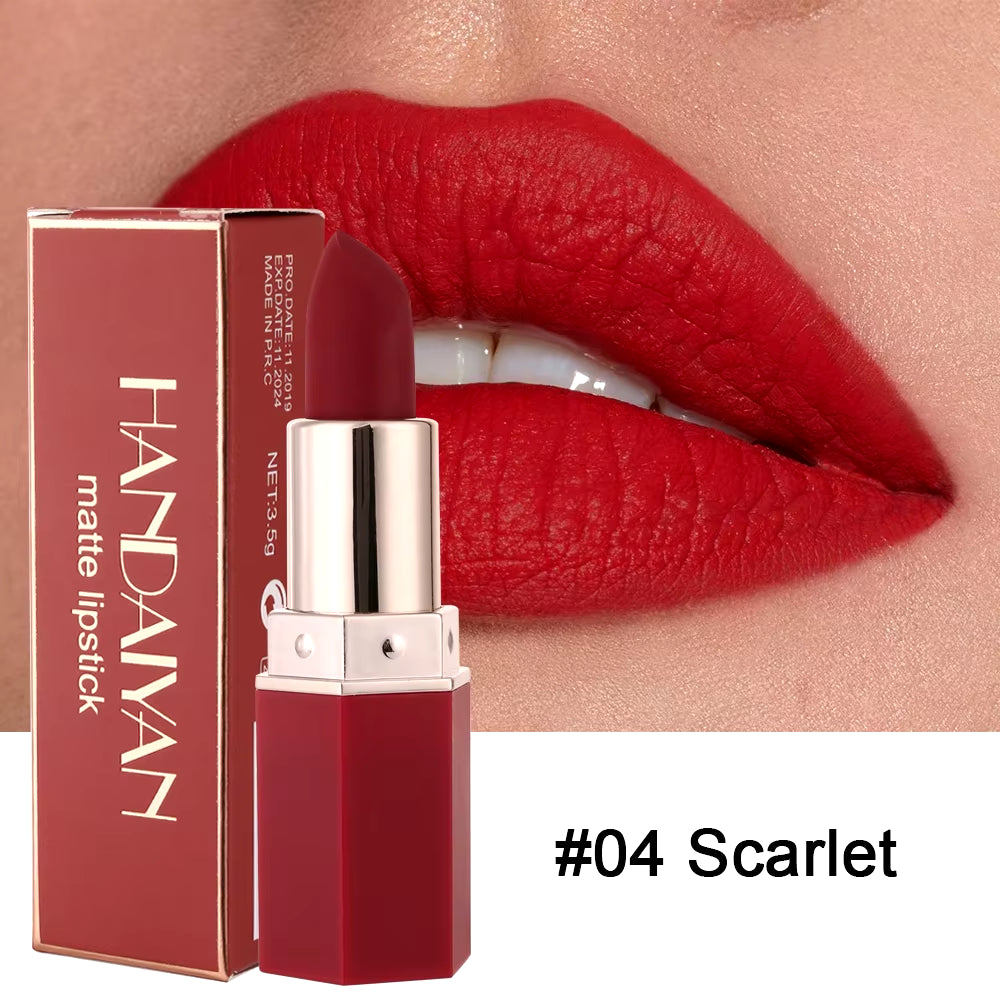 HANDAIYAN Velvet Matte Lipstick Lips Makeup Nude Lip Stick Make up Cosmetics Foggy Smooth Matt Tint Lip Balm Cream Pigment