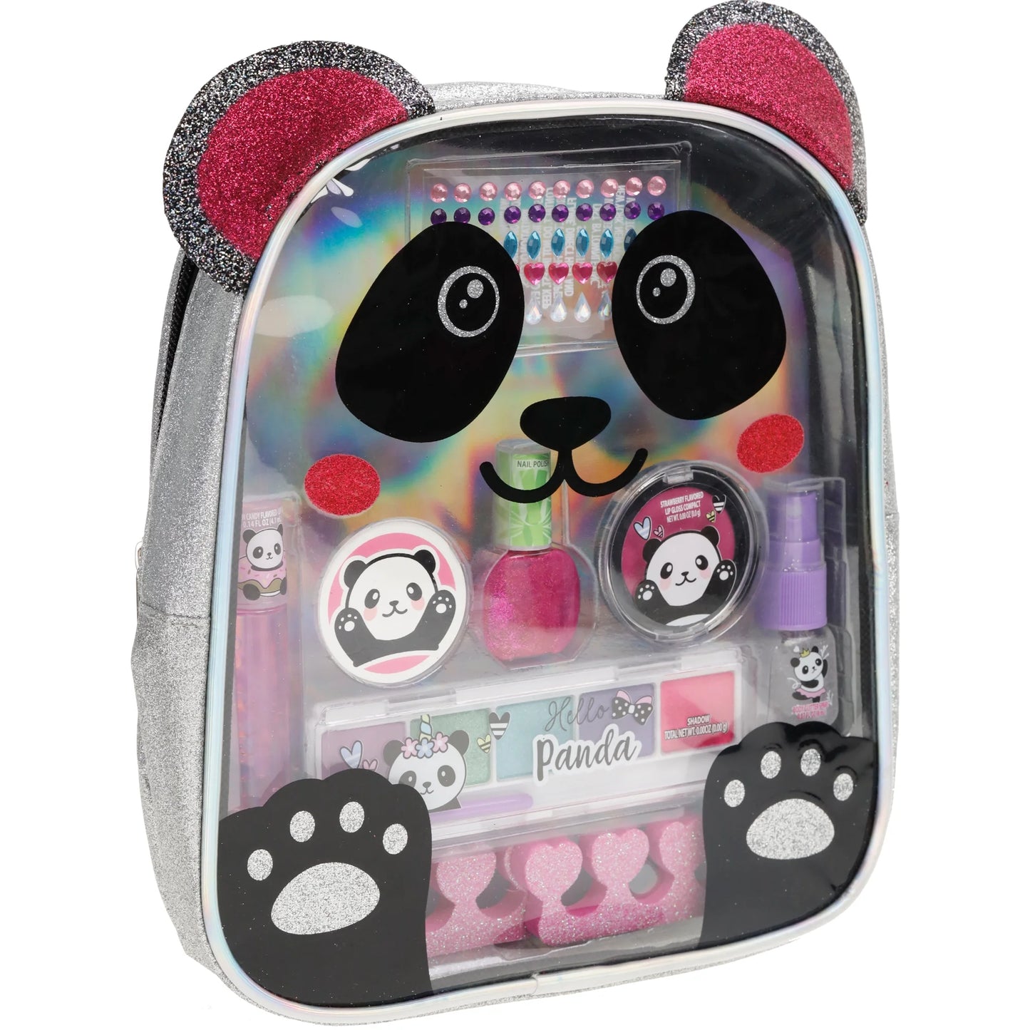 Townley Girl Panda Makeup Set, 7 Pieces, Gray, for Child Ages 3+