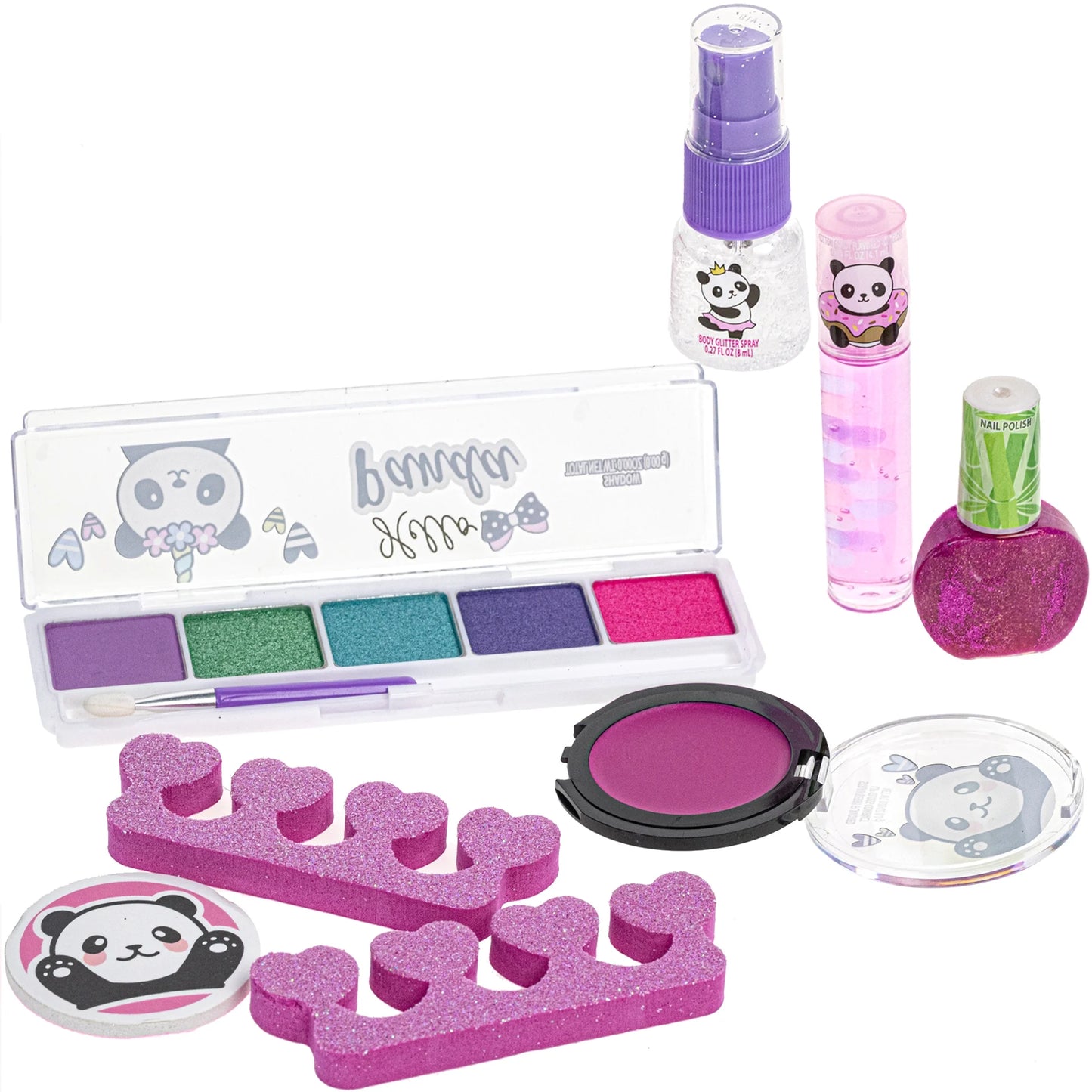 Townley Girl Panda Makeup Set, 7 Pieces, Gray, for Child Ages 3+