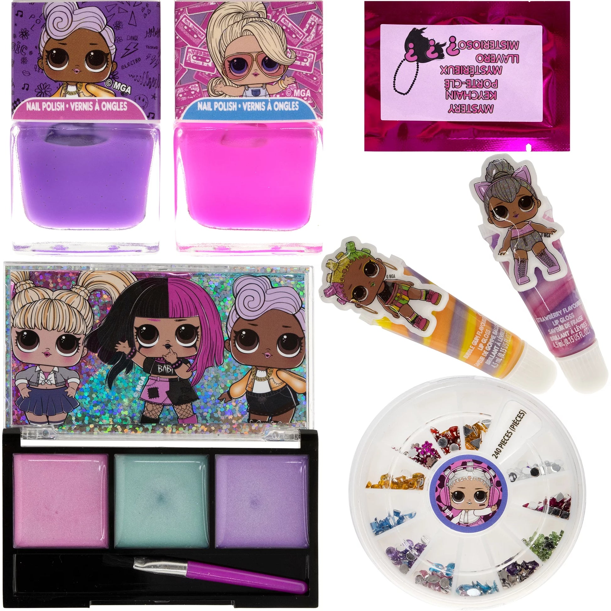 L.O.L Surprise!  Backpack Beauty Cosmetic Make-Up Set, Pretend Play Toy and Gift for Girls Ages 5+, 11 CT