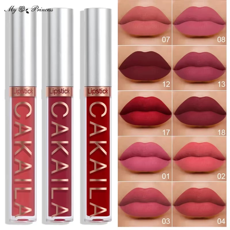 18 Color Lipstick Matte Waterproof Long-Lasting Lipgloss Velvet Matte Lipstick Lip Gloss Liquid Lip Silky Texture Lips Cosmetics