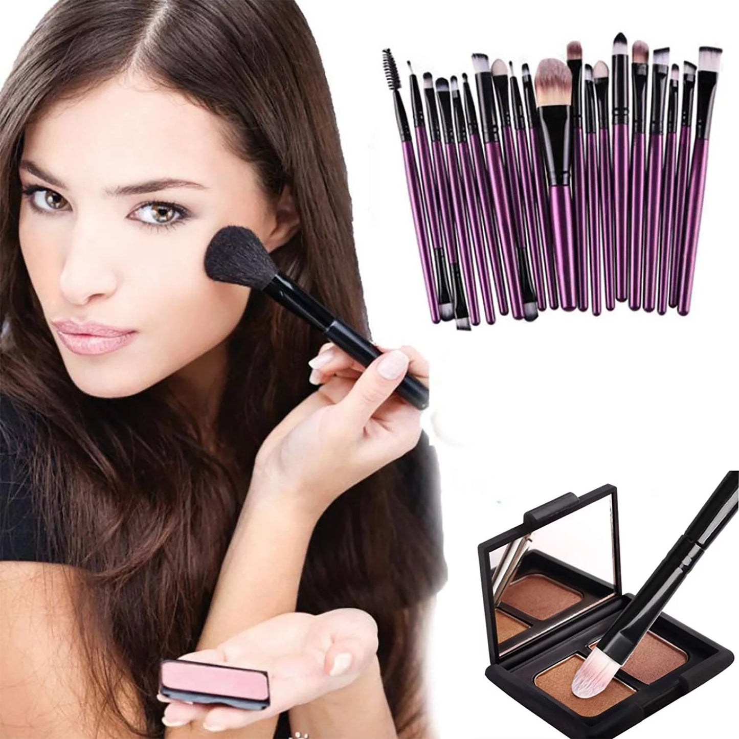 Makeup Brushes, 20 PCS Makeup Brush Set Tools Make-Up Toiletry Kit Wool Makeup Brush Set