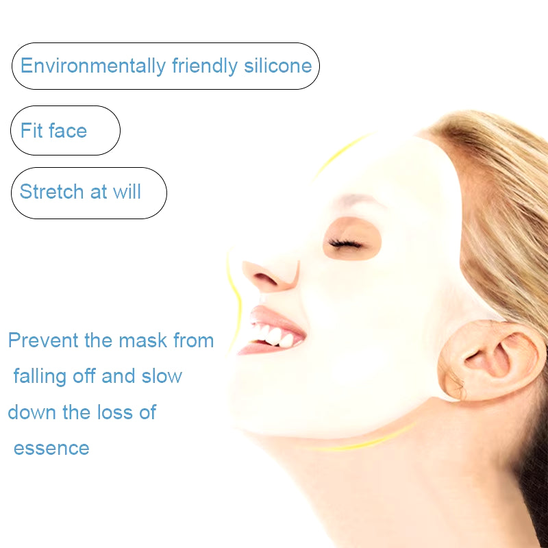 Silicone Mask for Nourishing Skin - Silicone Mask Cover Reusable, 3D Anti-Evaporation Face Sheet Mask Protective Case