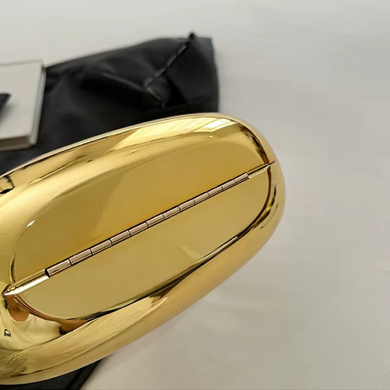 Gold Evening Handbag for Women Acrylic Wrist Bag Silver Dinner Party Wedding Half Moon Clutch Purse 2024 Luxury Designer Handbag