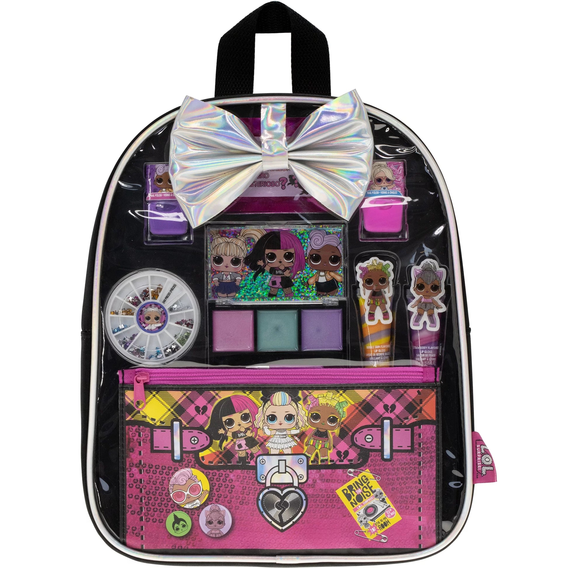 L.O.L Surprise!  Backpack Beauty Cosmetic Make-Up Set, Pretend Play Toy and Gift for Girls Ages 5+, 11 CT